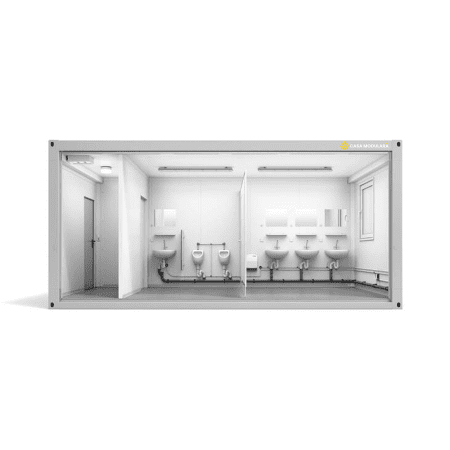 CONTAINER SANITAR - 2 DUSURI,2 WC,2 PISOARE,4 LAVOARE,VESTIAR - CASA MODULARA - 6,000x2,400x2,700mm