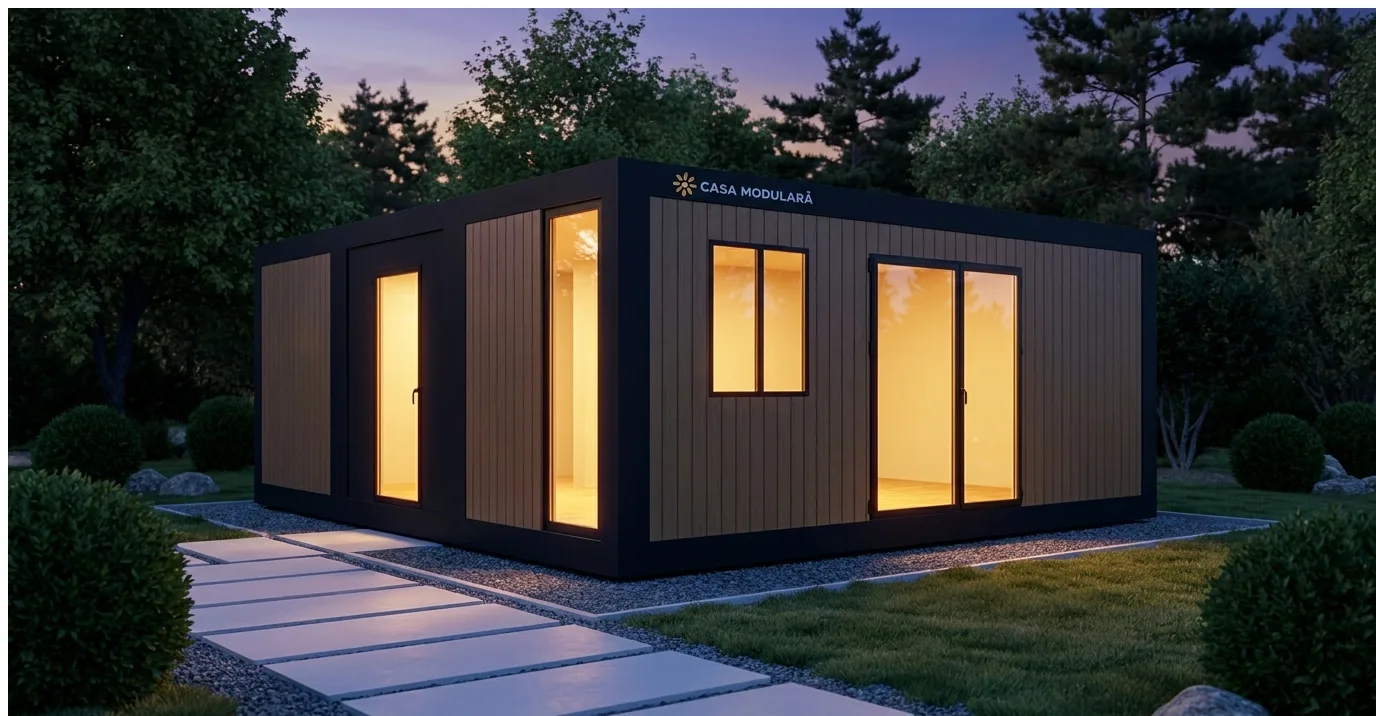 Casa modulară seara